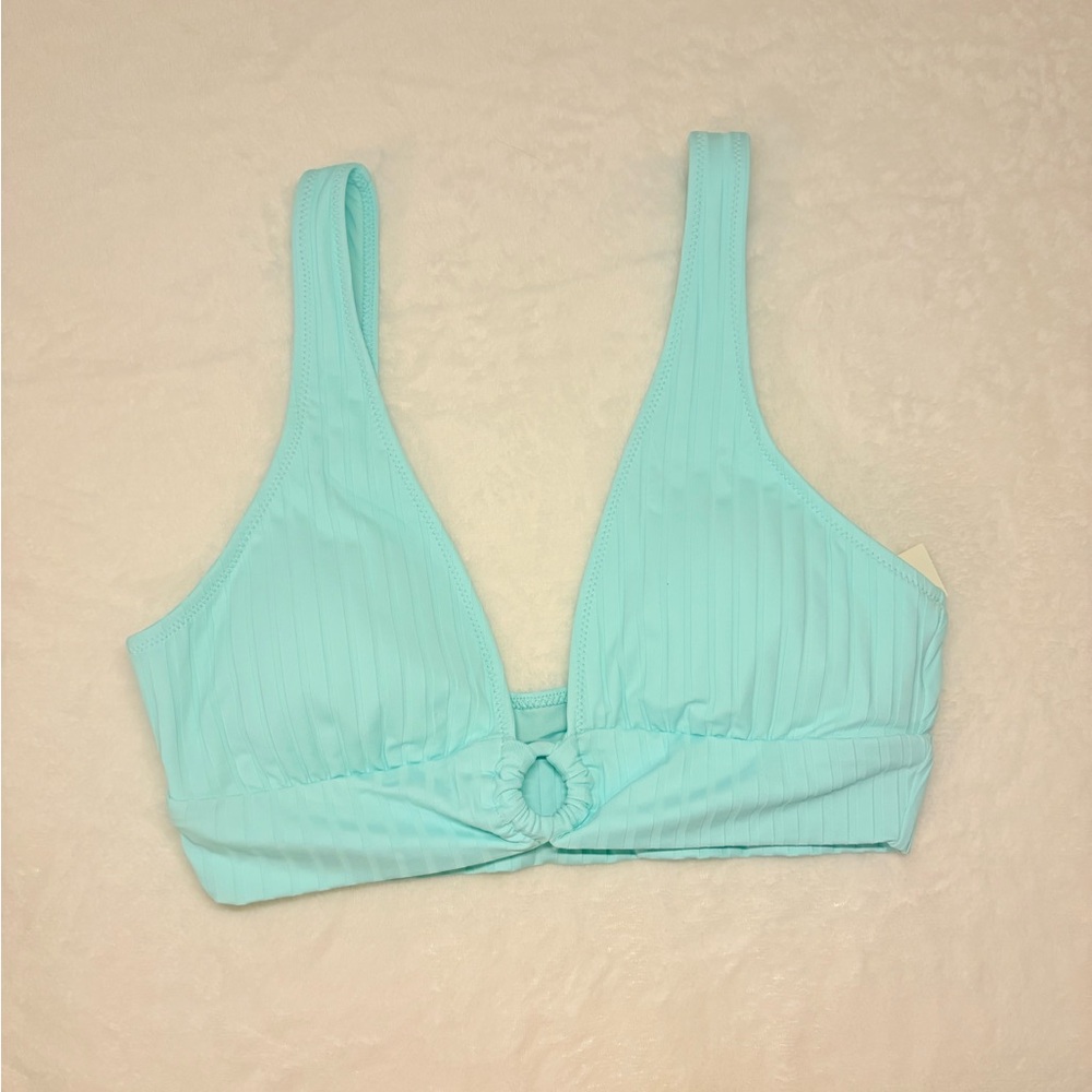 Aerie Aqua Ribbed Bikini Top